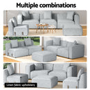 Artiss Modular Sofa Chaise Set 5-Seater Grey-4