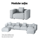 Artiss Modular Sofa Chaise Set 5-Seater Grey-6