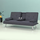 Artiss Sofa Bed 175CM Dark Grey Fabric-8