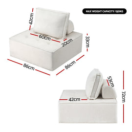 Artiss Floor Sofa Lounge Chair with Pillow - 0