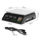 Emajin Scales Digital Kitchen 40KG Weighing Scales Platform Scales Black LCD-3