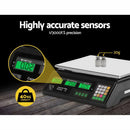 Emajin Scales Digital Kitchen 40KG Weighing Scales Platform Scales Black LCD-6