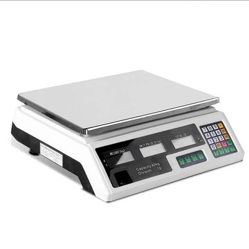 Emajin Scales Digital Kitchen 40KG Weighing Scales Platform Scales White LCD - 0