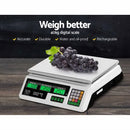 Emajin Scales Digital Kitchen 40KG Weighing Scales Platform Scales White LCD-4