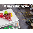 Emajin Scales Digital Kitchen 40KG Weighing Scales Platform Scales White LCD-7
