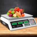Emajin Scales Digital Kitchen 40KG Weighing Scales Platform Scales White LCD-7