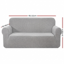 Artiss Sofa Cover Couch Covers 3 Seater High Stretch Grey-2