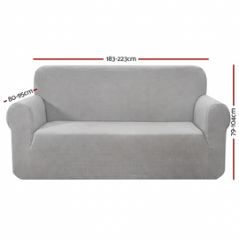 Artiss Sofa Cover Couch Covers 3 Seater High Stretch Grey - 0