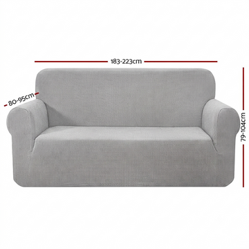 Artiss Sofa Cover Couch Covers 3 Seater High Stretch Grey - 0