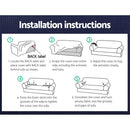 Artiss Sofa Cover Couch Covers 3 Seater High Stretch Grey-6