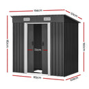 Giantz Garden Shed 1.94x1.21M w/Metal Base Sheds Outdoor Storage Tool Steel House Sliding Door-2