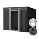 Giantz Garden Shed 2.38x1.31M w/Metal Base Sheds Outdoor Storage Tool Workshop Sliding Door-8