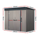 Giantz Garden Shed 2.31x1.31M Sheds Outdoor Storage Tool Metal Workshop Shelter Double Door-2