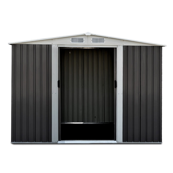 Giantz Garden Shed 2.58x2.07M w/Metal Base Sheds Outdoor Storage Double Door Tool
