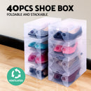 Artiss 40X Shoe Box Storage Clear Case Foldable Stackable-3