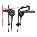 Cefito 9'' Rain Shower Head Set Handheld Round High Pressure Black-2