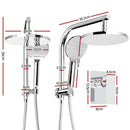 Cefito 9'' Rain Shower Head Set Handheld Round High Pressure Mixer Tap Chrome-2
