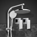 Cefito 9'' Rain Shower Head Set Handheld Round High Pressure Twins Tap�Chrome-1