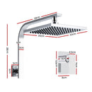 Cefito 8'' Rain Shower Head Wall Arm Square High Pressure Mixer Tap Chrome-2