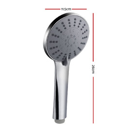 Handheld Shower Head 4.5" High Pressure 5 Modes Poweful Round Chrome - 0