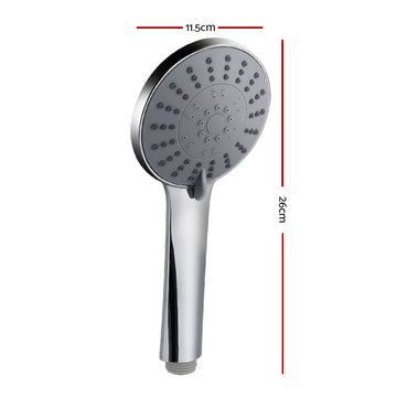 Handheld Shower Head 4.5" High Pressure 5 Modes Poweful Round Chrome - 0