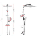 Cefito 10'' Rain Shower Head Set Handheld Square High Pressure Chrome-2