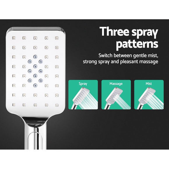 Cefito 10'' Rain Shower Head Set Handheld Square High Pressure Chrome