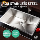 Cefito Kitchen Sink 70X45CM Stainless Steel Basin Single Bowl Silver-4