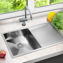 Cefito Kitchen Sink 87X45CM Stainless Steel Basin Single Bowl Silver-7
