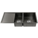 Cefito Kitchen Sink 100X45CM Stainless Steel Basin Double Bowl Nano Black-2