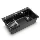 Cefito Kitchen Sink 75X45CM Stainless Steel Basin Single Bowl Drain Part Black-2