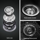 Cefito Kitchen Sink 75X45CM Stainless Steel Basin Single Bowl Drain Part Black-8