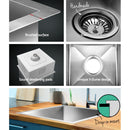 Cefito Kitchen Sink 36X36CM Stainless Steel Nano Basin Single Bowl Silver-5
