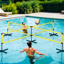 Everfit Water Volleyball Net Set Portable Swimming Pool Nets Game 4 Anchor Bags-6