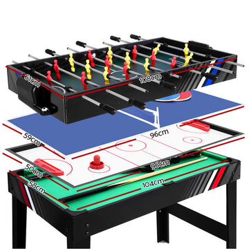 4-in-1 Games Table Soccer Foosball Pool Table Tennis Air Hockey Home Party Gift - 0