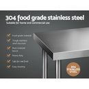 Cefito 1219 x 610mm Commercial Stainless Steel Kitchen Bench-3