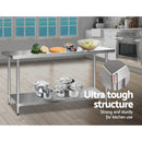 Cefito 610 x 1829mm Commercial Stainless Steel Kitchen Bench-4