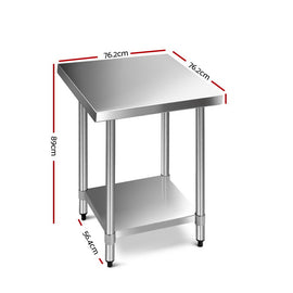 Cefito 762 x 762mm Commercial Stainless Steel Kitchen Bench - 0