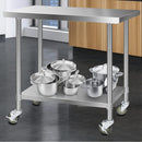 Cefito 430 Stainless Steel Kitchen Benches Work Bench Food Prep Table with Wheels 1219MM x 610MM-8