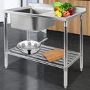 Cefito 100x60cm Commercial Stainless Steel Sink Kitchen Bench-8