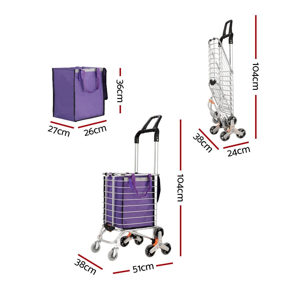 Emajin Shopping Cart Trolley 35L Foldable Climbing Wheels - 0