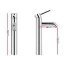 Cefito Bathroom Basin Mixer Tap Round Tall Faucet Vanity Laundry Chrome-3