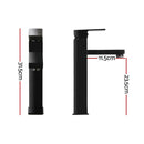 Cefito Bathroom Basin Mixer Tap Square Tall Faucet Vanity Laundry Black-2