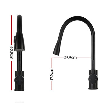 Cefito Kitchen Mixer Tap Pull Out 2 Mode Sink Faucet Basin Laundry Black - 0