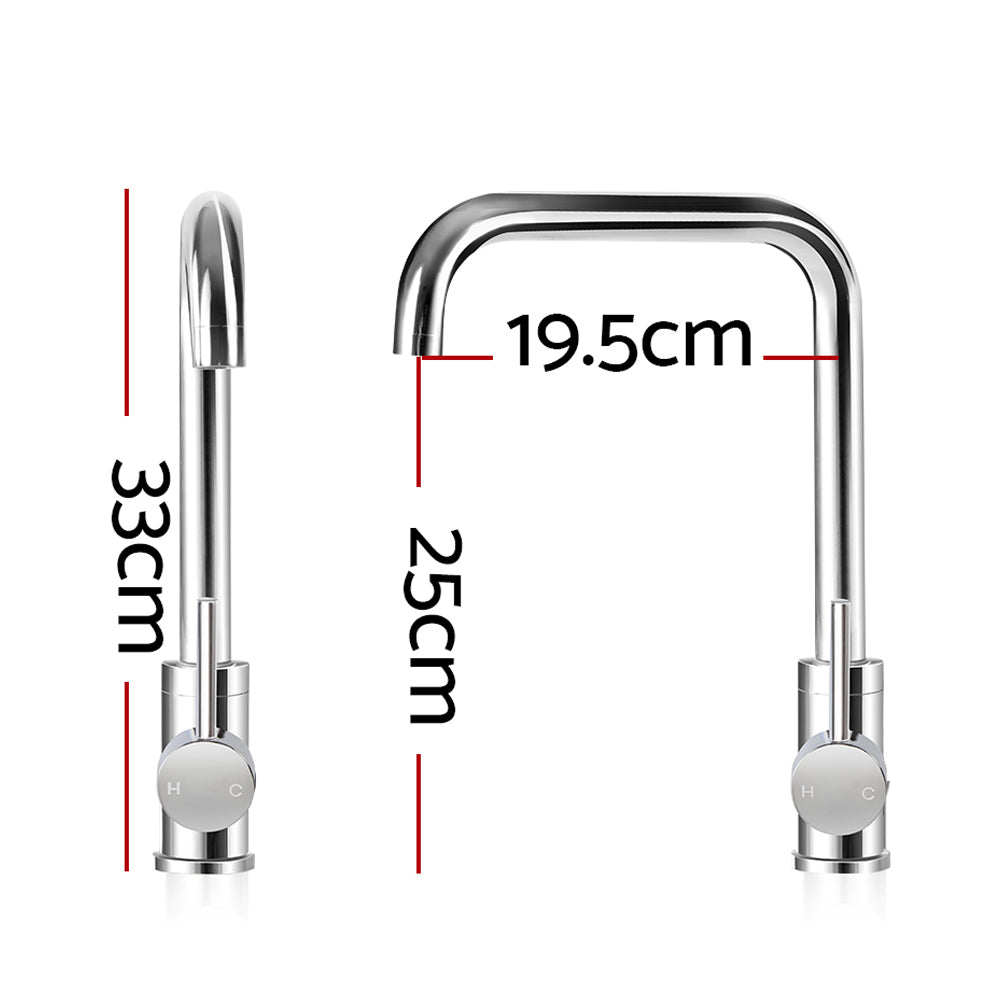 Cefito Kitchen Mixer Tap Mixer Rectangle Sink Faucet Basin Laundry Chrome - 0