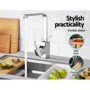 Cefito Kitchen Mixer Tap Mixer Square Sink Faucet Basin Laundry Chrome-4