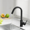 Cefito Kitchen Mixer Tap Mixer Round Sink Faucet Basin Laundry Black-7