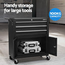 Giantz 13 Drawer Tool Box Cabinet Chest Toolbox Storage Garage Organiser Black-5