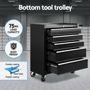 Giantz 15 Drawers Tool Chest Trolley Toolbox 2-in-1 Storage Black-4