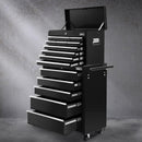 Giantz 15 Drawers Tool Chest Trolley Toolbox 2-in-1 Storage Black-7